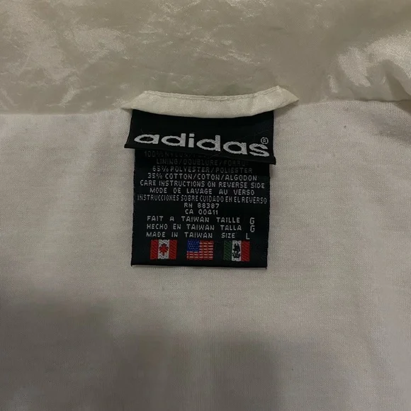 Adidas, men’s windbreaker, large, white - Picture 3 of 6